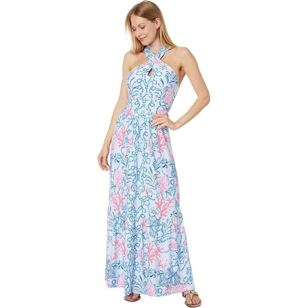 Lilly Pulitzer XL Montecito Halter Maxi Dress Resort Summer Vacation Coastal